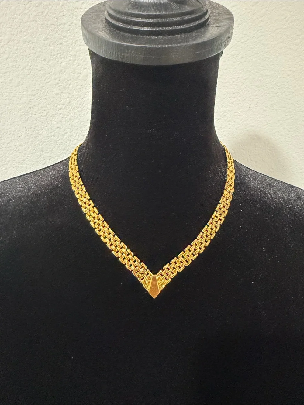 Vintage Napier Gold Tone Collar Necklace Statement Chain